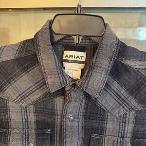 Ariat Mens Herrold Retro Fit Plaid Western Snap Flannel Shirt Long Sleeve‎ M/L